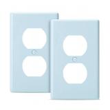 Bates- Duplex Receptacle Wall Plates, 2 Pack, Blue Electrical Outlet Cover Plates, Electric Outlet Cover, Wall Outlet Cover, Outlet Plate, Outlet Wall Plate, Wall Outlet Cover Plate - Retail: $8