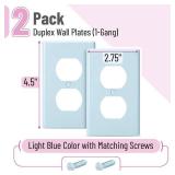Bates- Duplex Receptacle Wall Plates, 2 Pack, Blue Electrical Outlet Cover Plates, Electric Outlet Cover, Wall Outlet Cover, Outlet Plate, Outlet Wall Plate, Wall Outlet Cover Plate - Retail: $8