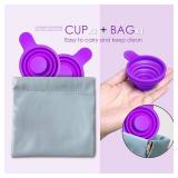 Collapsible Silicone Pee Cups for Ovulation and Pregnancy Tests, 2 Pack with Travel Case, Reusable - Retail: $7
