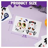 18 Pcs Halloween Pumpkin Decorating Stickers, Halloween Party Favor, Kids Art Craft Party Supplies, Funny Jack-O-Lantern Face Sticker Sheets, Classroom Activities Games Goodies Gifts - Retail: $10