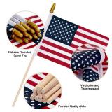 12 Pack Small American Flags on Stick Small US Flags/Mini American Flags for Outside 4x6 Inch American Hand Held Stick Flags with Kid-Safe Spear Top, Patriotic Veterans Day Decorations, 4th of July De