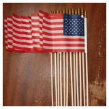 12 Pack Small American Flags on Stick Small US Flags/Mini American Flags for Outside 4x6 Inch American Hand Held Stick Flags with Kid-Safe Spear Top, Patriotic Veterans Day Decorations, 4th of July De