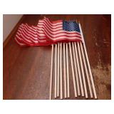 12 Pack Small American Flags on Stick Small US Flags/Mini American Flags for Outside 4x6 Inch American Hand Held Stick Flags with Kid-Safe Spear Top, Patriotic Veterans Day Decorations, 4th of July De