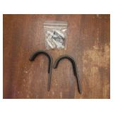 Gun Rack Wall Mount, Horizontal Shotgun Hooks Rifle Hangers for Any Rifles Shotguns and Archery Bow, Heavy Duty Steel (Black 1 Pair) - Retail: $7