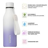 Insulated Water Bottles, 18 oz Stainless Steel Metal Water Bottle with Strap, BPA Free Leak Proof Jugs, Mugs, Flasks, Reusable Thermal Flasks for Sports & Travel, Lilac Elegance - Retail: $15