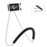 Chapter Seven Universal Smart Mobile Phone Stand, Hanging on Neck Cell Phone Mount Holder, Flexible Lazy Bracket DIY Free Rotating for Multiple Functions (White) - Retail: $10