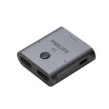 Philips 2 Device HDMI 2.1 Switch Splitter [8K@60Hz 4K@120Hz] Dolby Atmos, HD Dolby 7.1 Surround Sound, 48 Gbps Data Transfer, Switch Selector, Gaming, Smart TV, Firestick, PS5, PS4, xBox, SWV9173GR/37