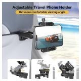 Airplane Phone Holder Mount, Portable Travel Essentials Cell Phone Stand with 360° Rotation, Plane Travel Handsfree Must Have, Universal Flying Accessory for iPhone 16 15 14 13 12 Pro Max Plus