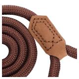 Mile High Life | Premium Leather Dog Leash | Strong Rope Leash | Leather Handle | Zinc Alloy Strong Clasp | Small Medium Large Dogs | 4/5/6 Feet(Dark Brown, 72 Inch (Pack of 1)) - Retail: $20