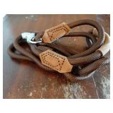Mile High Life | Premium Leather Dog Leash | Strong Rope Leash | Leather Handle | Zinc Alloy Strong Clasp | Small Medium Large Dogs | 4/5/6 Feet(Dark Brown, 72 Inch (Pack of 1)) - Retail: $20