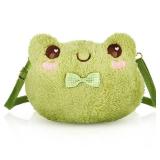 Crossbody Bag Purse for Women, Cute Kawaii Plush Backpack Wallet for Girls, Cartoon Animal Lolita Bag with Strap(Frog) - Retail: $8