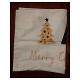 White Christmas Pillow Covers 12x20, Tree Pillow Cases, Winter Decor, White Black Gold Merry Reversible Decorative Throw Pillows Cover - Retail: $7