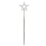 Silver 13 Inches Star Wand Angel Wand Sticks Princess Wand Fairy Wand Plating Wand Silver Star Wands for Halloween, Christmas, Thanksgiving, Holiday Shows - Retail: $4