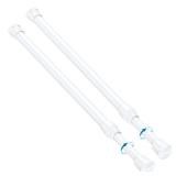 2PCS Small Tension Curtain Rod 11 to 19 Inch, White Short Curtain Rods No Drilling,Loaded Expandable Spring Curtain Rods for Windows, Kitchen, Closet, Cupboard, Door, Bookshelf - Retail: $10