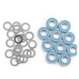 TRA Kit 5116 Ball Bearings, Blue Rubber Sealed 5x11x4mm (10) with 1985 PTFE-Coated Washers, 5x8x0.5mm (20) for Traxxas - Retail: $10