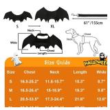 Halloween Dog Bat Costume with Leash Cat Pet Bat Wings Clothes Funny Apparel Outfit Dress Up Accessories for Cosplay Party M
