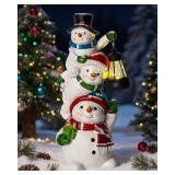 Christmas Snowman Decor with Solar Lantern, Outdoor Indoor Xmas Decoration, Outdoor Patio Lawn Yard Balcony Garden Home Decor Birthday Gifts for Women Mom Grandma - Retail: $38