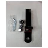 2 Inch Ball Trailer Hitch 2 in Drop Receiver Hitch with 2 in Shank & Hitch Pin for Truck Towing Ball Mount, 7,250 LBS GTW, Black