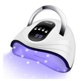 UV Gel Nail Lamp 120W LED Nail Light Fast Dryer for Gel Polish Curing with 4 Timers Portable Handle Large Space Automatic Sensor (White) - Retail: $25