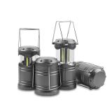 LED Camping Lantern, 4 Pack Battery Powered Flashlight for Power Outages, Portable Collapsible Hanging Light Essential for Home, Outdoor, Emergency Lamp Survival Kit Gear for Hurricane, Gray - Retail: