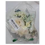 9.8 Bridal Holding Wedding Bouquet Real-Looking Mixed Flowers Ivory Greenery Bridal Throw Bouquet for Brides Bridesmaid Wedding Hold Flower, Ivory - Retail: $40"