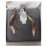 14K Gold Twisted Drop Earrings
