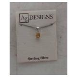 Ag Designs Citrine Sterling Silver Pendant Necklace