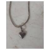 Sterling Silver Heart Pendant Necklace - Marked .925