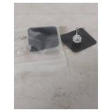 Sterling Silver Flower Crystal Stud Earrings