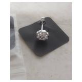 Sterling Silver Flower Crystal Stud Earrings