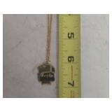 Personalized Silhouette Pendant Necklace - Marked 14KGODG