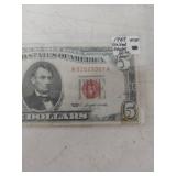 1963 US $5 Red Seal Note