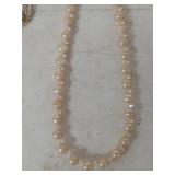 Pearl and Crystal Necklace Set with Bracelet