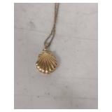 Gold Shell Pearl Pendant Necklace