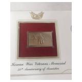 2003 Korean War Veterans Memorial Gold Stamp First Day Cover