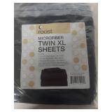 Roost Microfiber Twin XL Sheet Set - Black