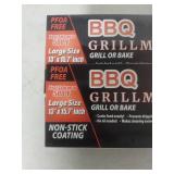 (2) Large BBQ Grill Mat Set - Non-Stick 13" x 15.7"
