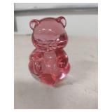 Fenton Pink Glass Bear Figurine