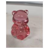 Fenton Pink Glass Bear Figurine