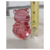 Fenton Pink Glass Bear Figurine
