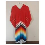 Mexican Serape Poncho with Rainbow Gradient