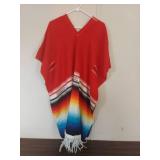 Mexican Serape Poncho with Rainbow Gradient