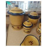 Yellow and Blue Floral Ceramic Dish Set