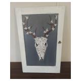 Decorated Animal Skull Wall Art in White Frame
