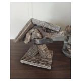 Rustic Wood Bird House with Multiple Compartments