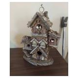 Rustic Wood Bird House with Multiple Compartments