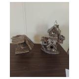 Rustic Wood Bird House with Multiple Compartments