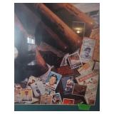 Baseball Memorabilia Collection with Framed Art and Display Ball