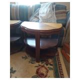 Art Deco Style Half Round Two-Tier Side Tables