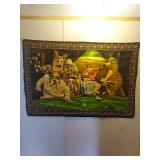 Dogs Playing Pool Tapestry Wall Hanging 57x38